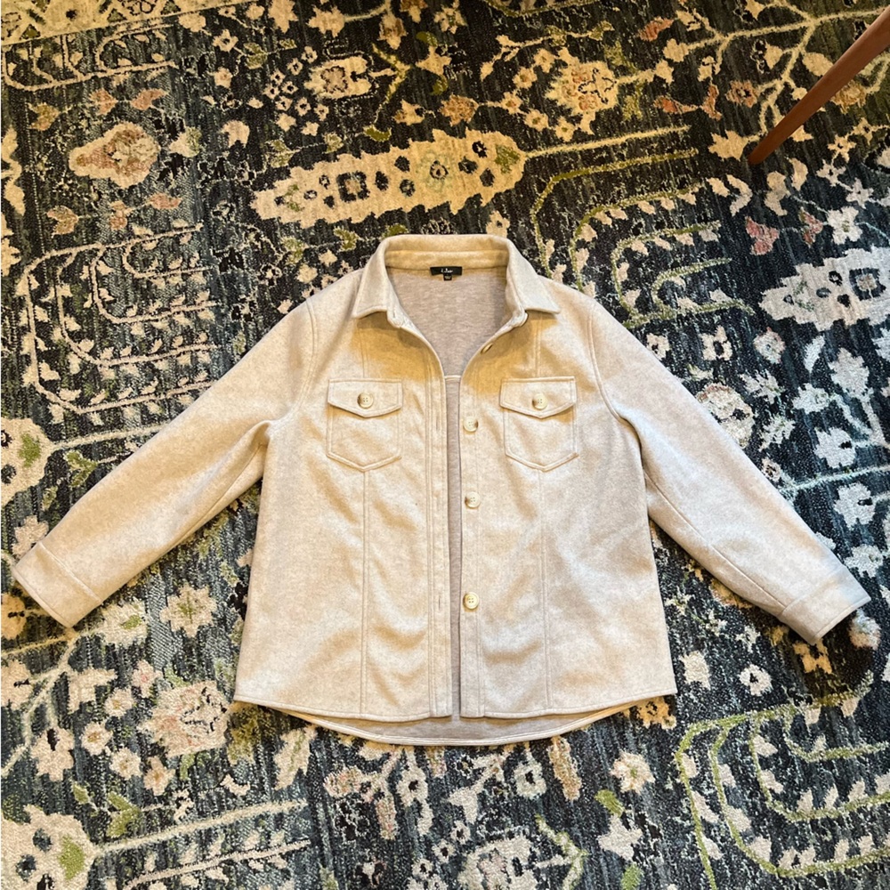Cream and tan oversized Lulu’s jacket size women’s large.